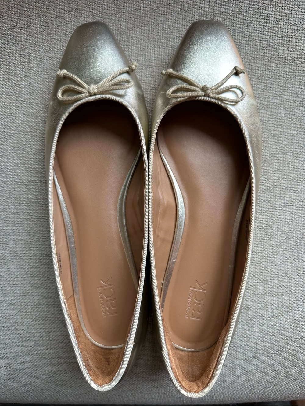 Nordstrom Rack Gold Ballet Flats with Bow Size 8